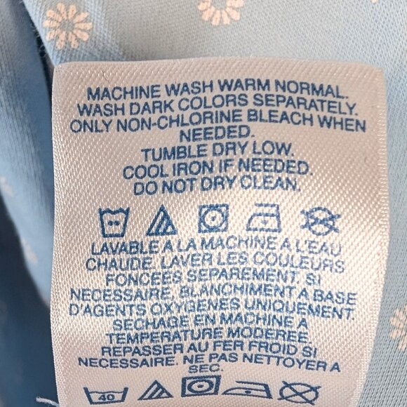 Lands’ End Women's 3X Nightgown Long Sleeve Floral Knit Cotton Sleepwear Blue - Picture 7 of 8